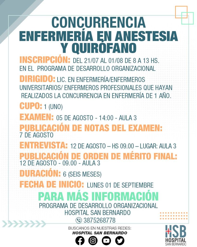 FLYERS CONCURRENCIA enfermeria en anestesia y quirofano