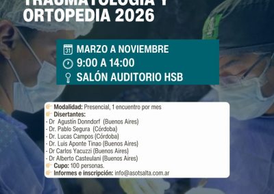 Curso de actualización de «Traumatología y Ortopedia 2026»