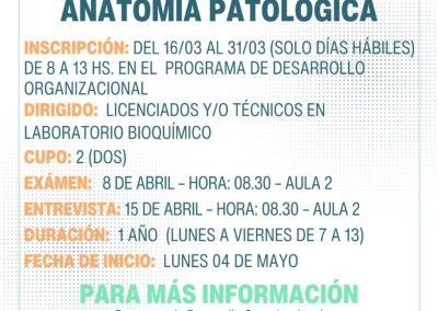 CONCURRENCIAS HSB: LABORATORIO BIOQUÍMICO – ANATOMÍA PATOLÓGICA