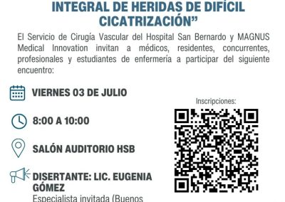 Capacitación teórico-práctica: «Actualización en el abordaje integral de heridas de difícil cicatrización»