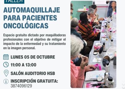 El Hospital San Bernardo realizará un taller de automaquillaje para pacientes oncológicas